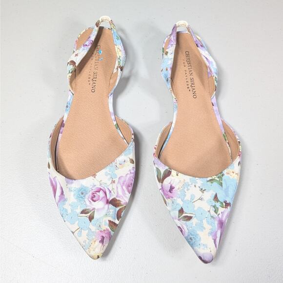 Christian Siriano Shoes Womens Size 9 Floral Pointed Toe D'Orsay Flat Pastel Spr - Picture 1 of 5